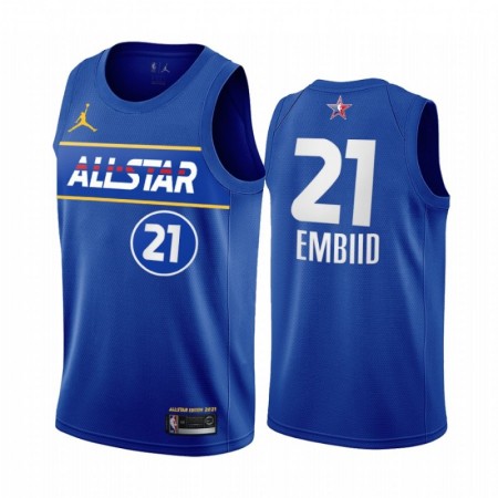 Maglia NBA Philadelphia 76ers Joel Embiid 21 2021 All-Star Jordan Brand Blu Swingman - Uomo